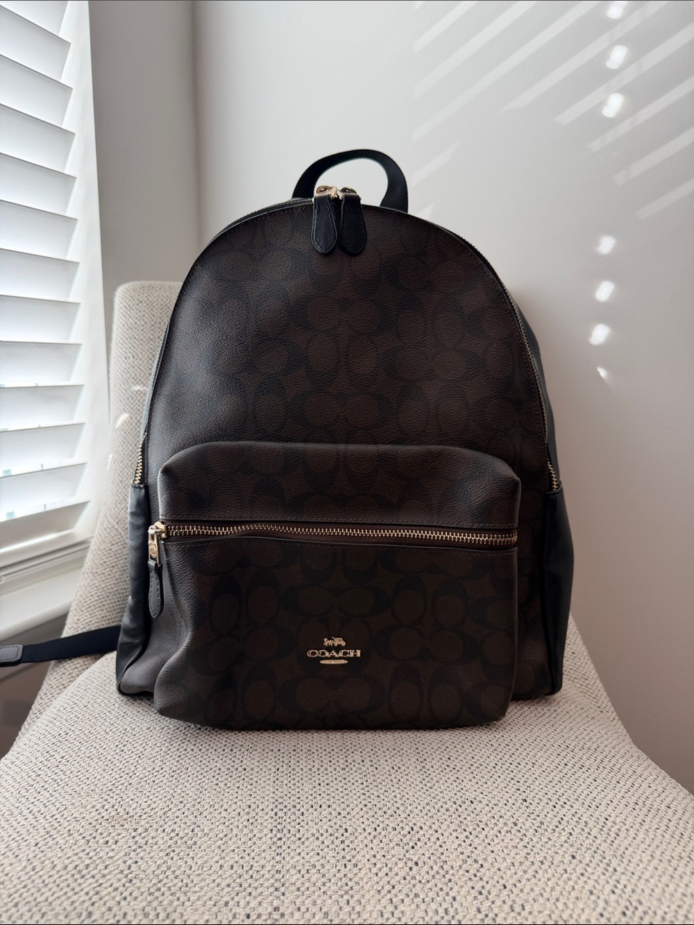 Coach Charlie Backpack Signature Canvas